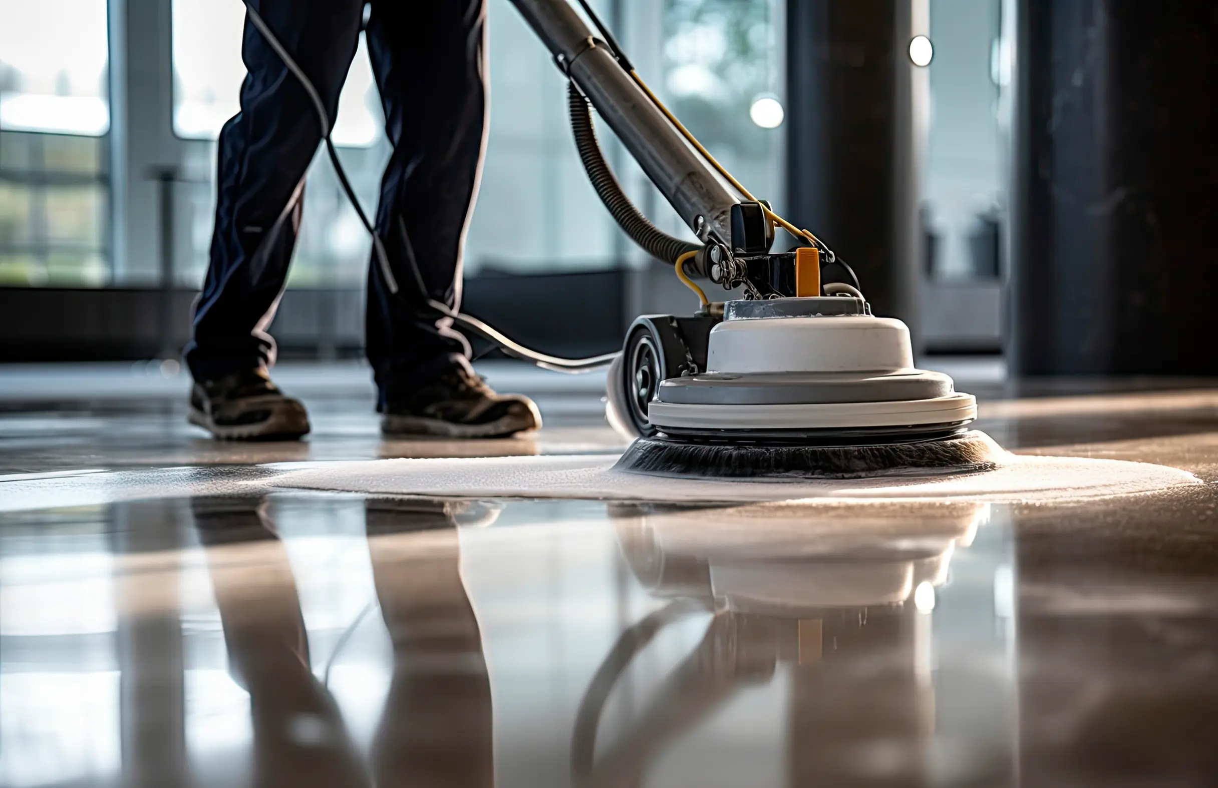 An Able Facility Solutions crew maintaining a commercial space