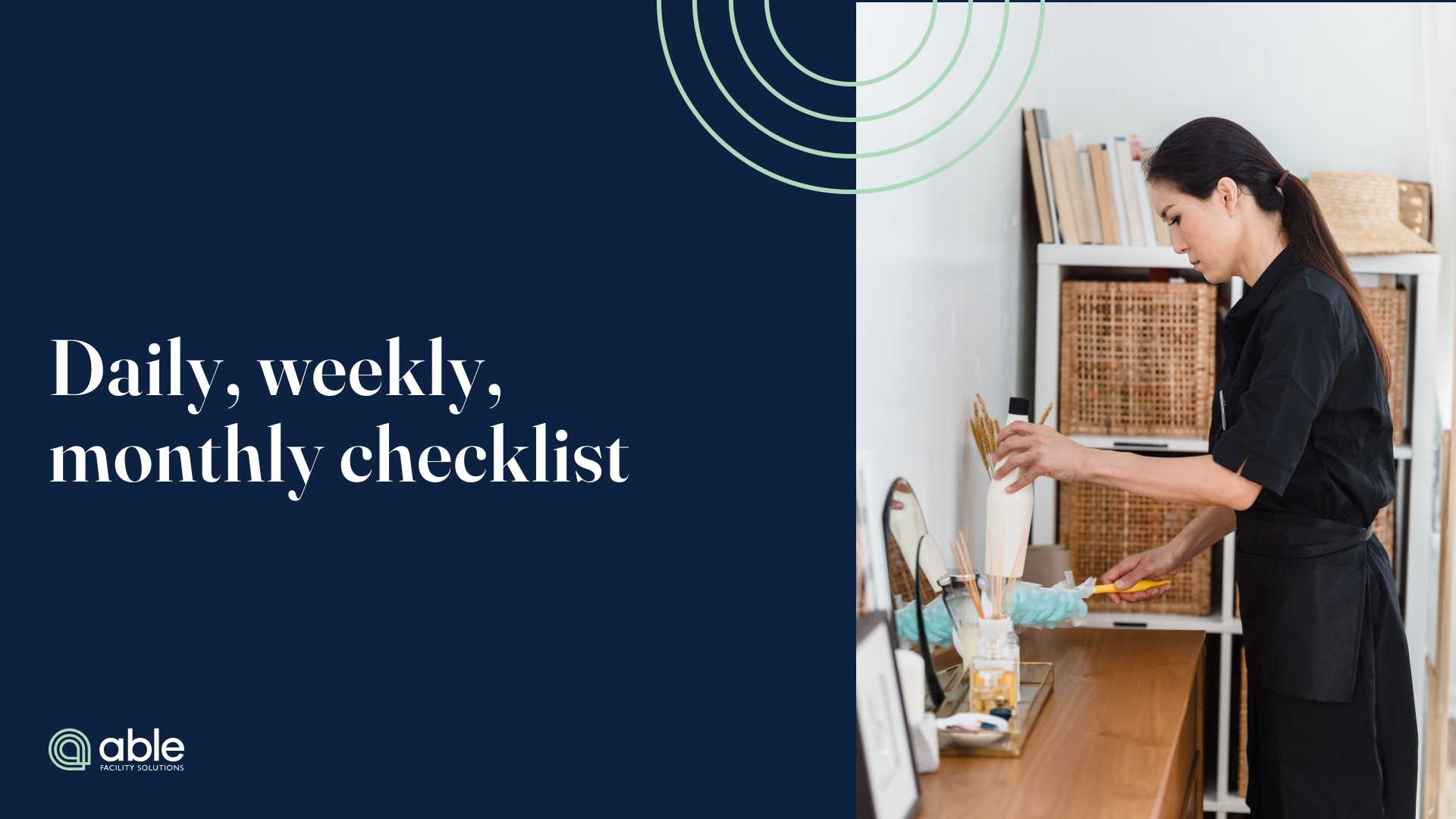 Blog header for “A Complete Cleaning Checklist for Modern Offices: Daily, Weekly, and Monthly Tasks.”